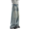 3D Crinkle Tie-Dye Wide-Leg Denim Jeans