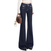 Women's Low-Waisted Flared Knit Jeans