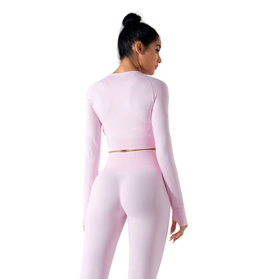 Thumb Holes Cropped Long-Sleeve Shirt