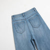 Pearl-Beaded Frog Closure Jeans with Cut-Outs