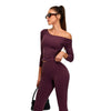 Boat Neck Seamless Long-Sleeve Tee