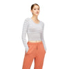 Cropped Striped Long-Sleeve Top