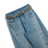 Pearl-Frog Embroidered Wide-Leg Jeans