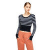 Cropped Striped Long-Sleeve Top