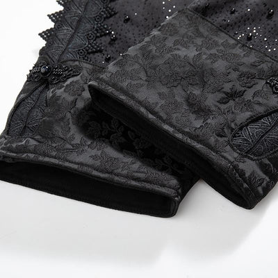 Rhinestones & Pearls Embroidery Patchwork Ankle Jeans