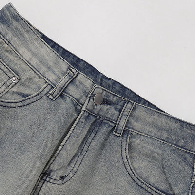 Paint Splatter Distressed Wide Leg Denim