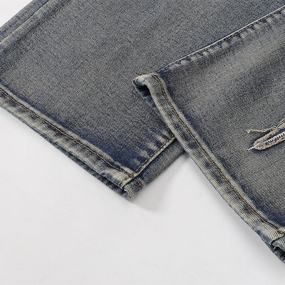 Distressed Patched Star Detail Jeans
