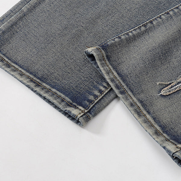 Distressed Patched Star Detail Jeans