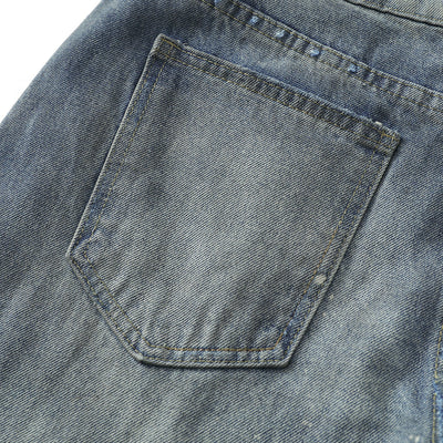 Wrinkle Wash Retro Ripped Baggy Jeans