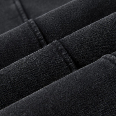 Streetwear Distressed Curved Panel Straight-Leg Pants
