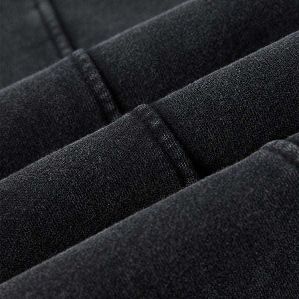 Streetwear Distressed Curved Panel Straight-Leg Pants