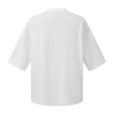 Washed Raw-Edge Pocket Clean Fit Crew Neck Tee