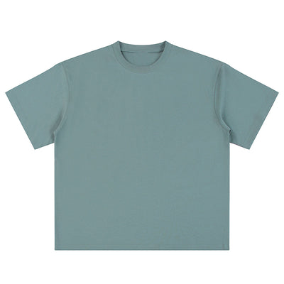 Relaxed Fit Boxy Solid Color Minimal Tee