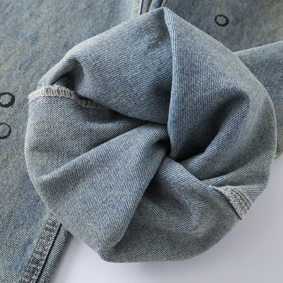 Vintage Washed Ripped Wide-Leg Jeans