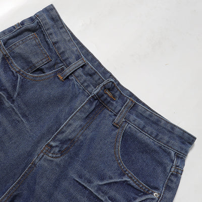 Vintage Washed Distressed Faded Denim Shorts