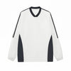Contrast Stripes Two-Tone V-Neck Sweatshirt