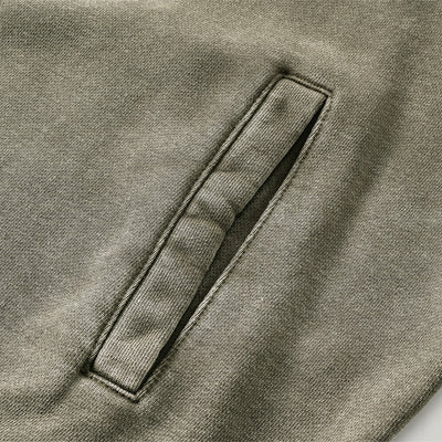 Vintage Zip-Up Ribbed Stand Collar Sweatshirt