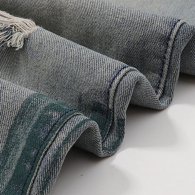 Paint Splatter Distressed Wide Leg Denim