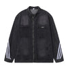 Contrast Stripe Washed Denim Baggy Jacket