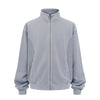 Stand Collar Panel Detail Washed Zip Up Sweatshirt