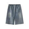 Drawstring Relaxed Fit Denim Shorts