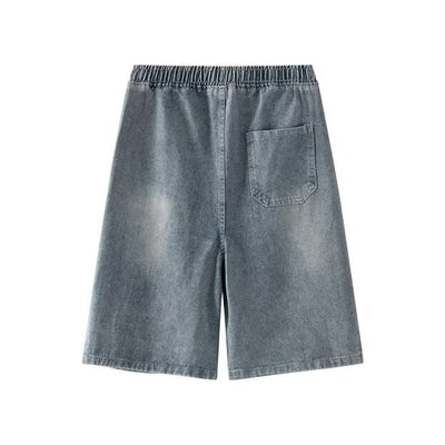 Drawstring Relaxed Fit Denim Shorts