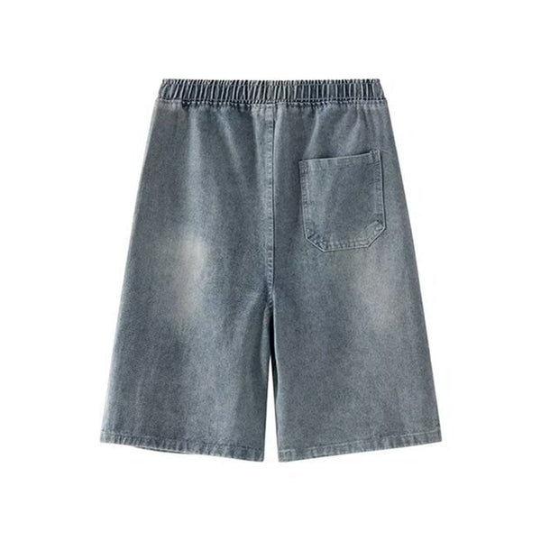 Drawstring Relaxed Fit Denim Shorts
