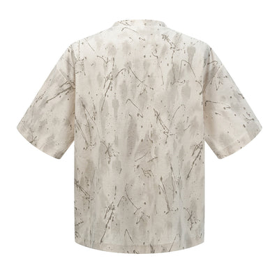 Gradient Jacquard Crack Distressed Statement Tee