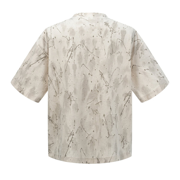 Gradient Jacquard Crack Distressed Statement Tee