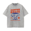 Coffee Cup Cartoon Character Graphic Tee-INNBLAC