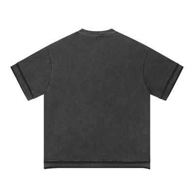 Washed Patchwork Raw Edge Tee 275gsm