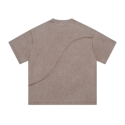 Washed Raw Edge Patchwork T Shirt 275gsm