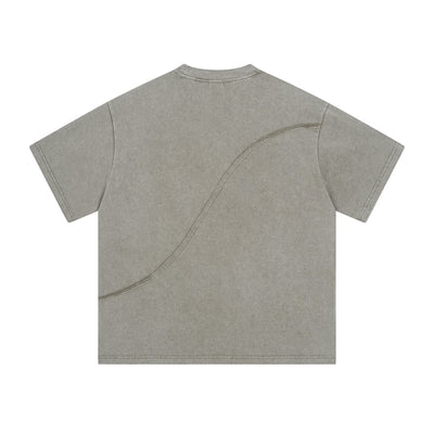 Washed Raw Edge Patchwork T Shirt 275gsm