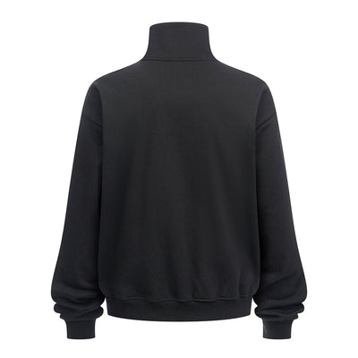 Minimalist Stand Collar Zip Up Sweatshirt