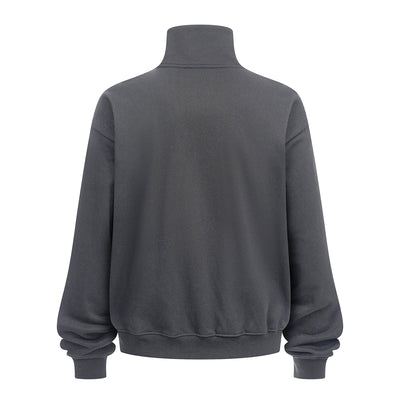Minimalist Stand Collar Zip Up Sweatshirt