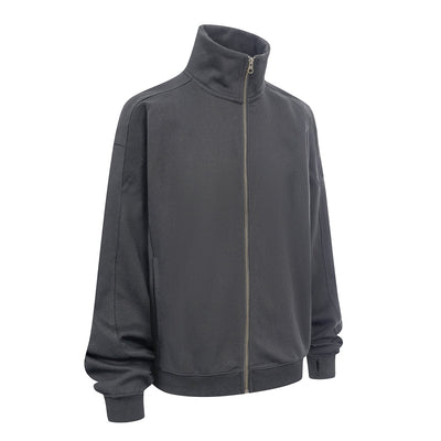 Minimalist Stand Collar Zip Up Sweatshirt