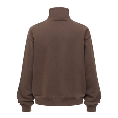 Minimalist Stand Collar Zip Up Sweatshirt