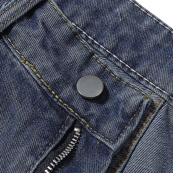 Vintage Washed Baggy Straight-Leg Denim Jeans