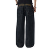 Embroidered Black Washed Baggy Jeans