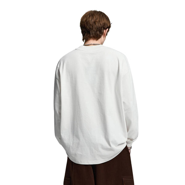Premium Solid Crew Neck Cotton Long-Sleeve T-Shirt