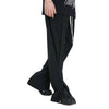 Solid Button Cuff Relaxed Straight Leg Track Pants