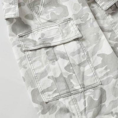 Snow Camo Combat Multi Pocket Wide Leg Cargo Pants