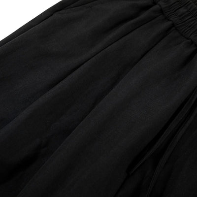 Relaxed Drawstring Wide Leg Casual Trousers