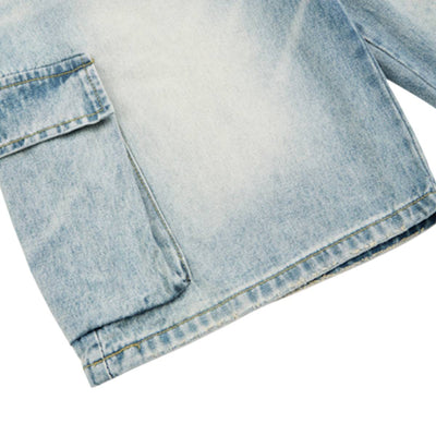 Wash Utility Pocket Denim Shorts