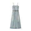 Vintage Washed Strappy Denim Mididress
