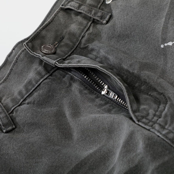 Wide Leg Banana Jeans Cat Whisker Painted Denim