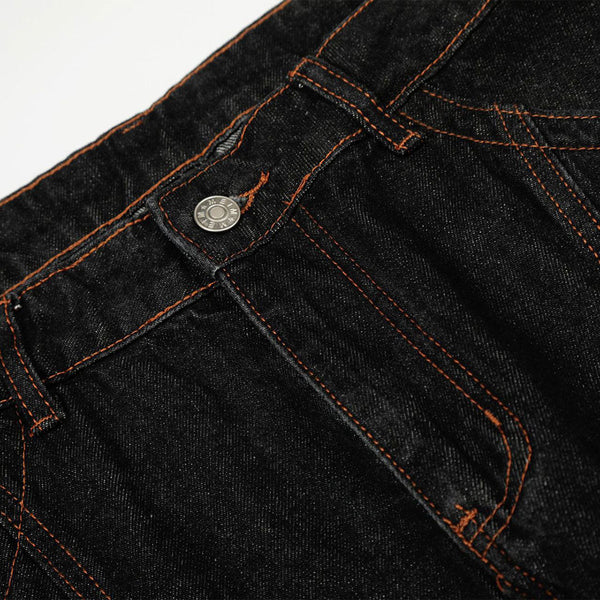 Structured Wide Leg Heavy Stitch Denim