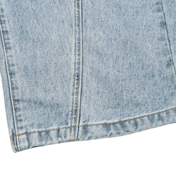 Vintage Washed High Waist Distressed Relaxed Straight Leg Denim Jeans