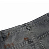 Men's Distressed Washed Denim Cargo Pants Wide Leg Paint Tie-Dye Unique
