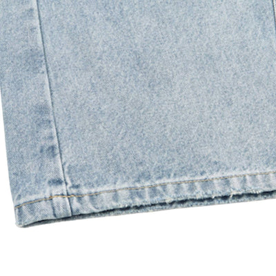 Washed Whiskered Balloon Fit Denim Jeans